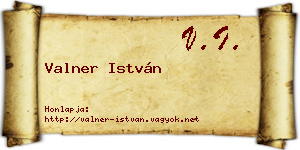 Valner István névjegykártya